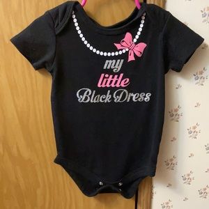 Little black dress onesie.